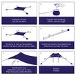 SALTY TRIBE Aeolians Beach Elastic Tent 200x200 cm, Τέντα Παραλίας με Προστασία UV, TRI-074 /Indigo