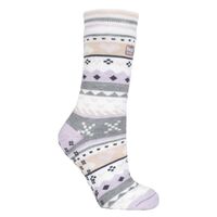 H.H. LADIES HEAT HOLDERS SOUL WARMING SOCKS LILAC/GREY 3105
