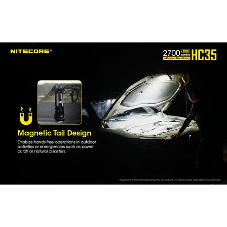 ΦΑΚΟΣ LED NITECORE HEADLAMP HC35, Rechargable 2700Lumens + 4000ma 21700 batt