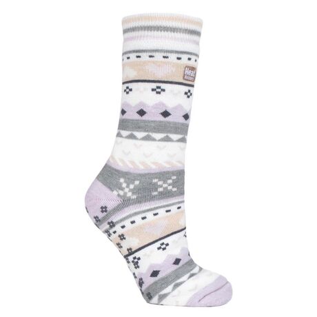 H.H. LADIES HEAT HOLDERS SOUL WARMING SOCKS LILAC/GREY 3105